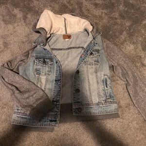 American Eagle Denim Hooded Jacket Size Small